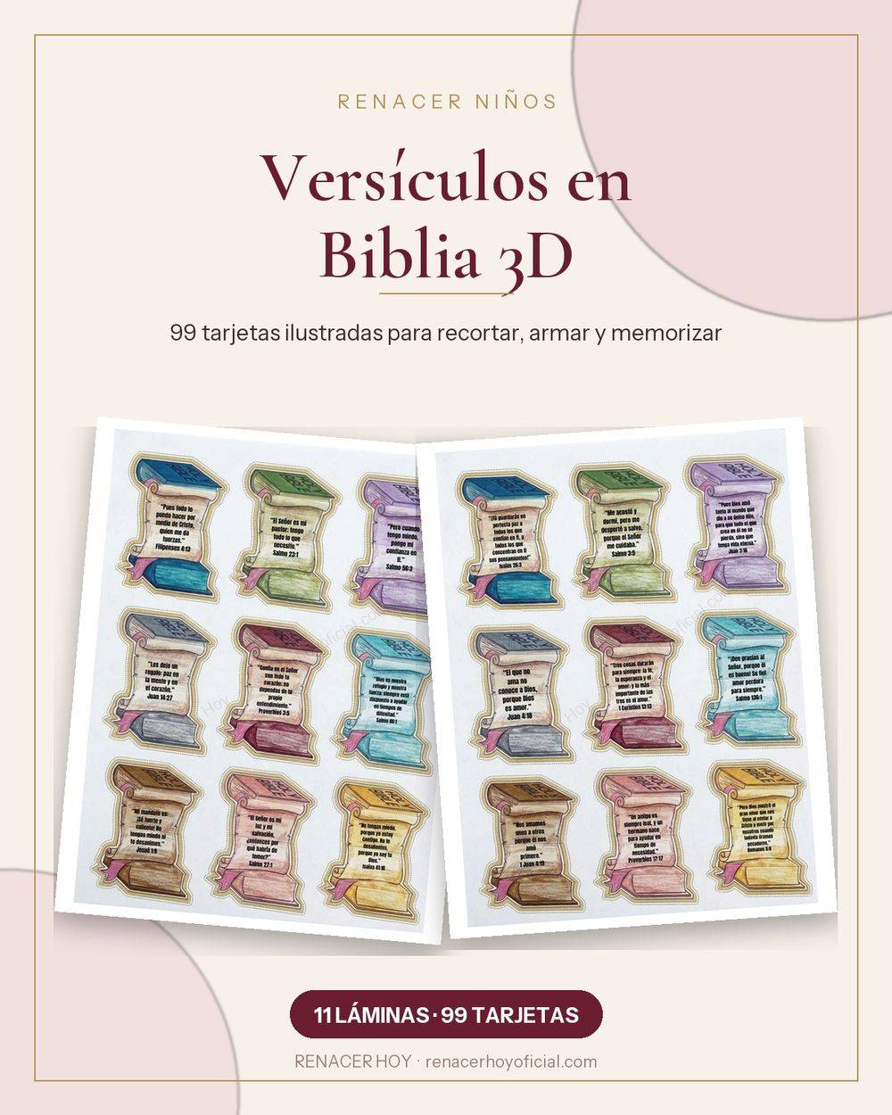 Portada de Versículos en Biblia 3D — 99 Tarjetas